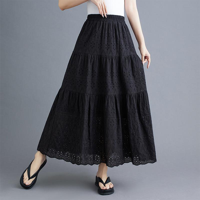 Women's Summer Openwork Embroidered Skirt