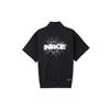Nike Letter Logo Print Half-Zip Loose Sports Stand Collar Pullover Short Sleeve T-Shirt Men Tops Black FB7053-010