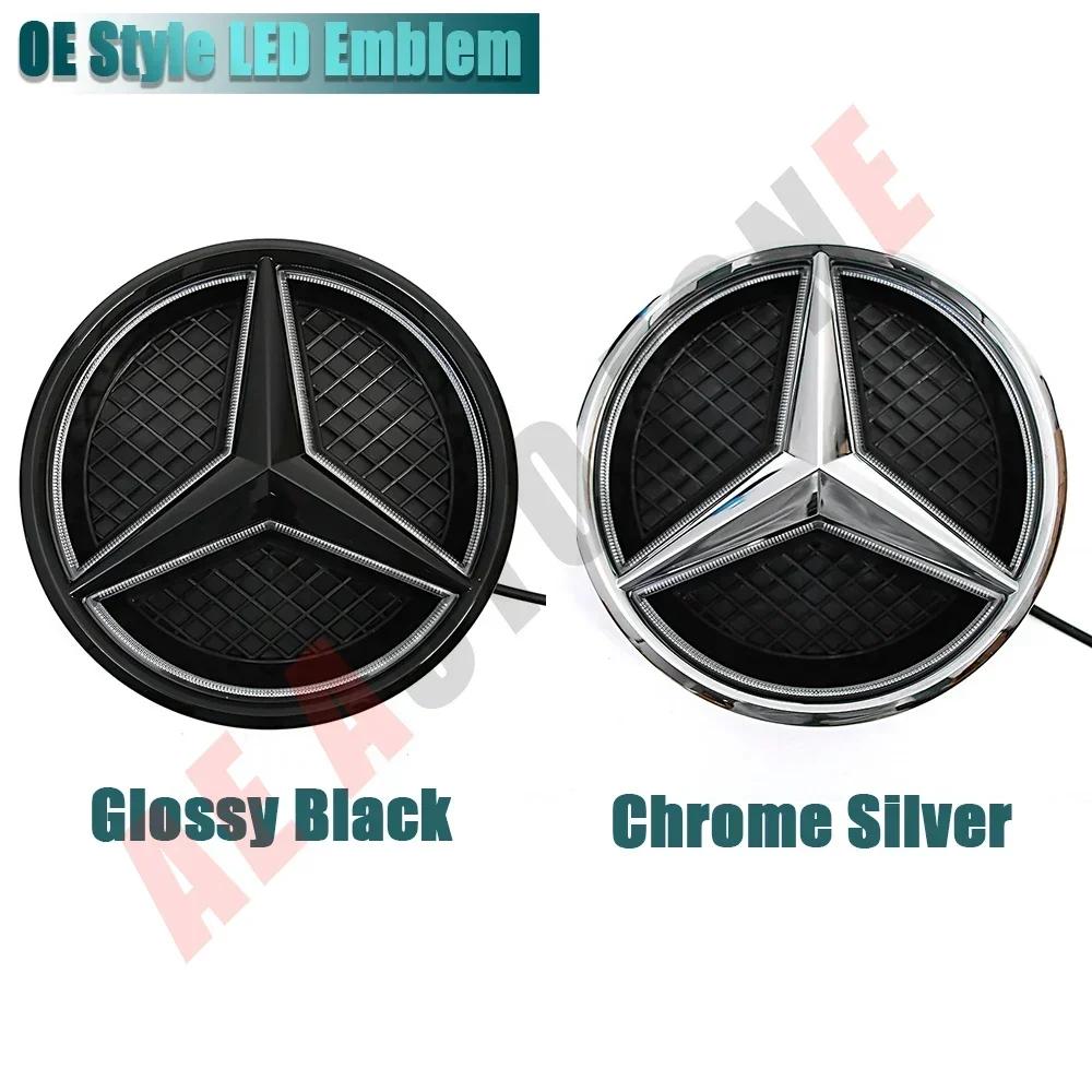 Autoaufkleber Für Mercedes Benz Silberner Rand Neuestes 3D-Stil Emblem Für Mercedes Benz GLC X253 GLE W166 C292 GLS X166 OE-Stil Em