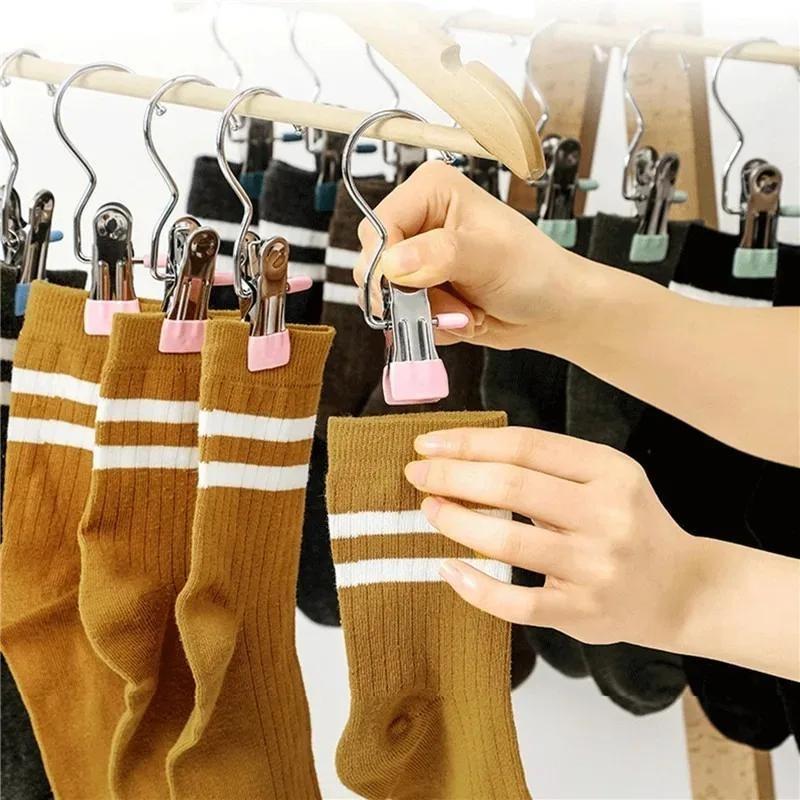 10PCS Clothespins Laundry Clothes Pegs Hook Portable Hanging Clothes Clip Pants Socks Storage Clip