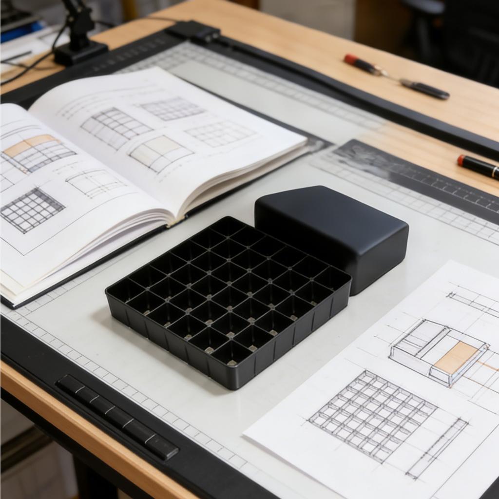 36-Grid Plastic Marker Pen Storage Tray - Empty Organizer Box for Art Supplies, Crafts & School Stationery