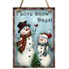 Christmas Sign Hanging Decorations Rope Rectangle Craft Rustic Outdoor Porch Tag