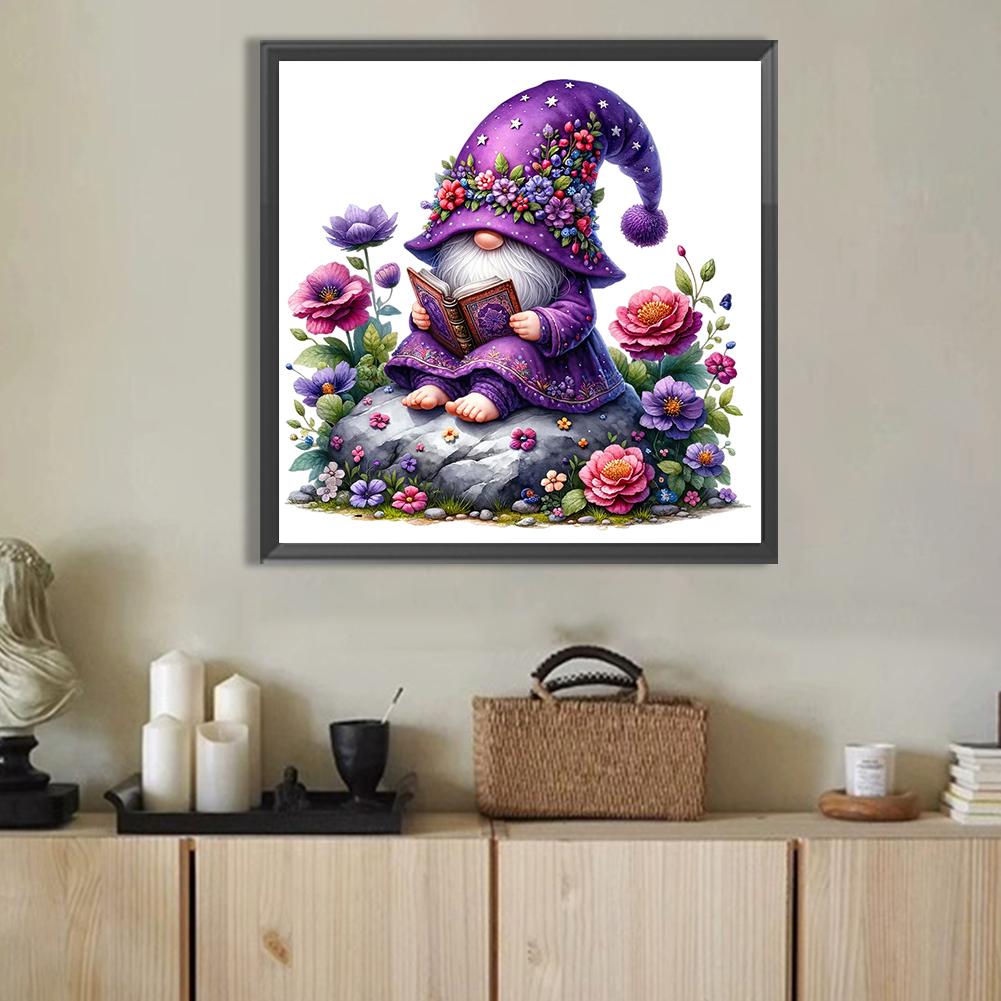 Gnome 5D DIY Full Drill Round Diamond Painting Kit for Home Wall Decoration