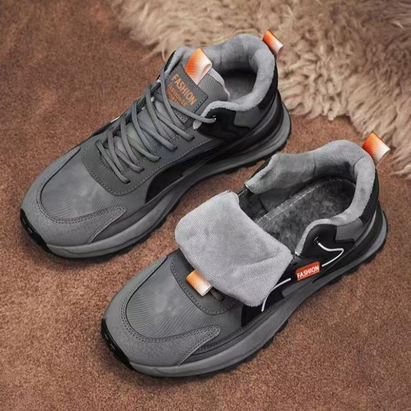 Men Winter Fleece Lined Warm Cotton Shoes Waterproof Non-Slip Thick Sole Wear Resistant Work Safety Sneakers