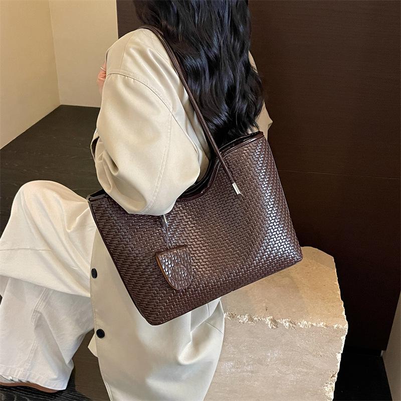 Woven Women's Large Tote Bag - 2026 Style, High-Capacity Casual Work Shoulder Bag