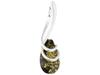 Short Silver Drop Necklace with Green Amber Teardrop Amber 42