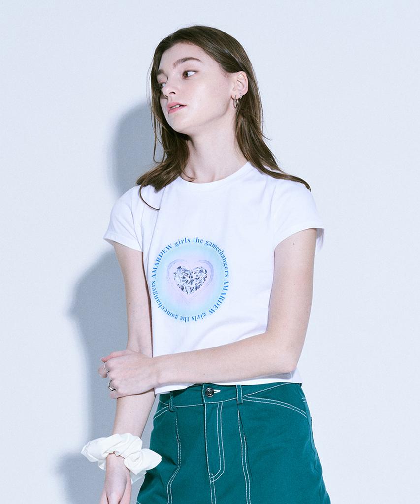 Amadyu Love Crop Short Sleeve Tee_White