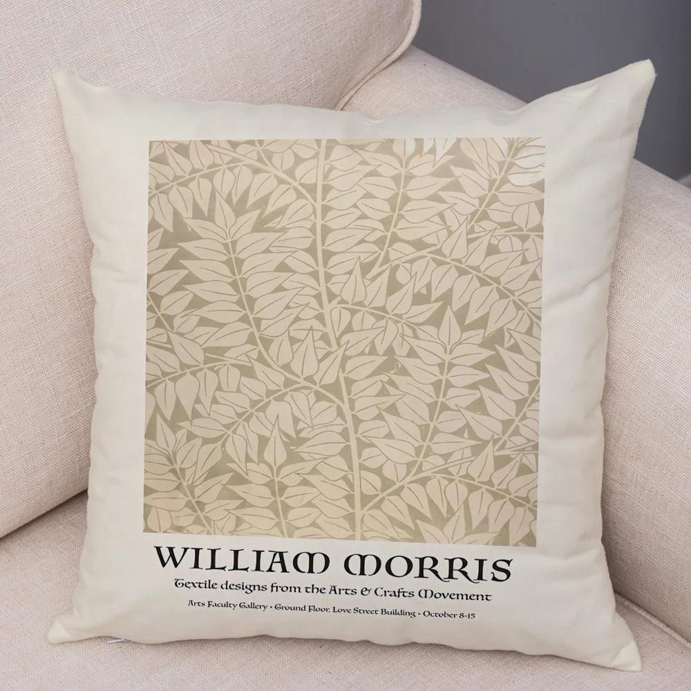 William Morriso Casual Pillowcase Double Print Decor Vintage Flower Boh Pillow Case for Sofa Car Home Plush Nordic Cushion Cover