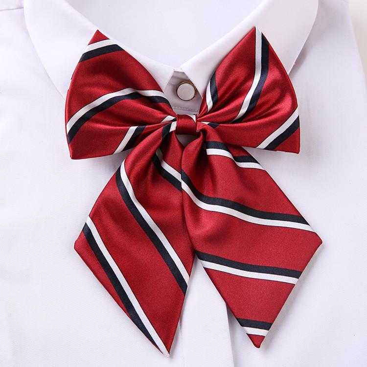 Professional Blended Fabric Neck Flower With Striped Pattern For Office Uniforms And Hospitality