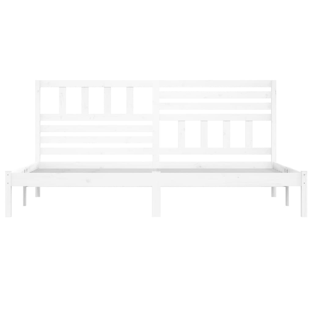 Solid Wood Bed White Pine 200x200 cm