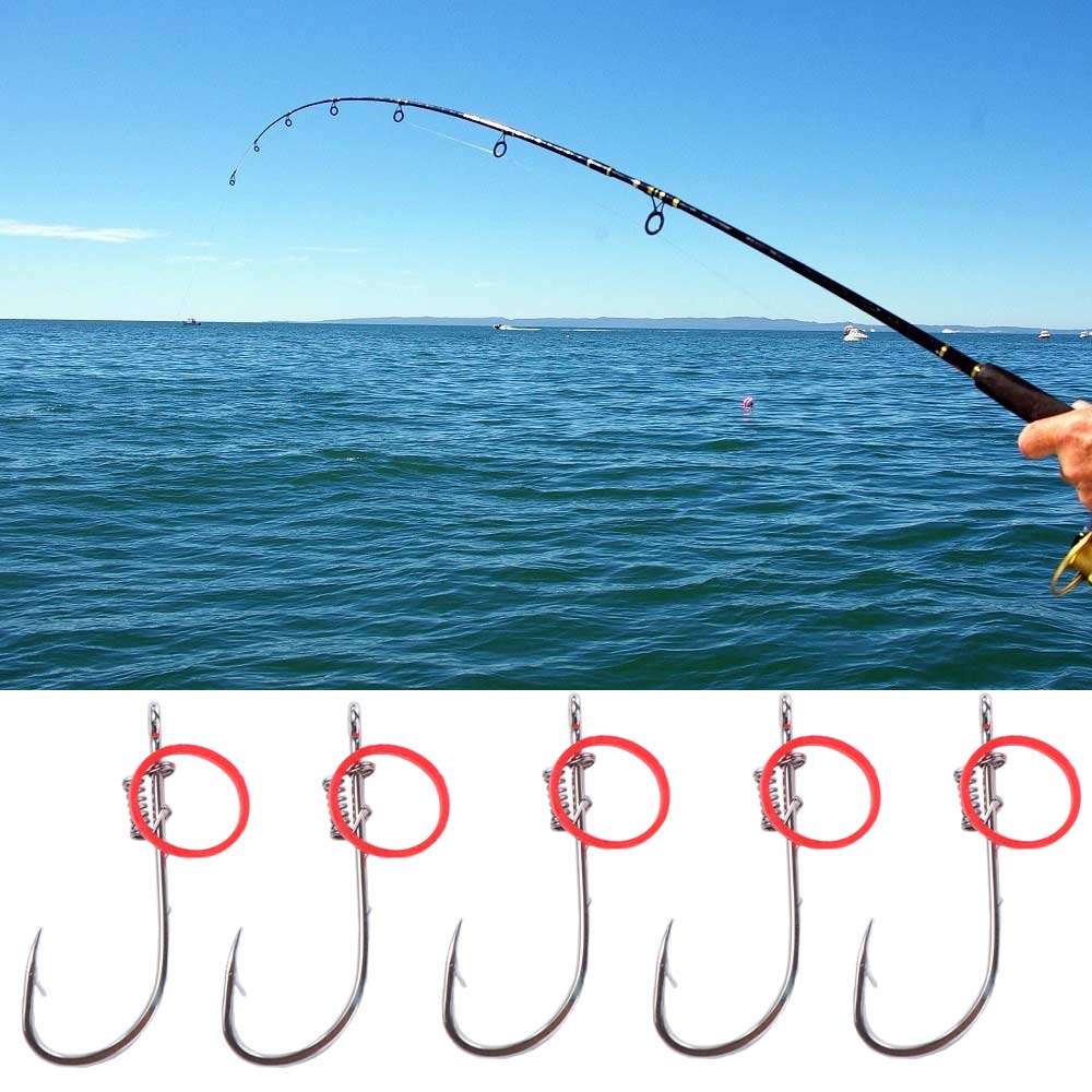 Hanging Spring Live Shrimp Fishing Hooks Carbon Steel Barbed Fishhook  Catfish Bass