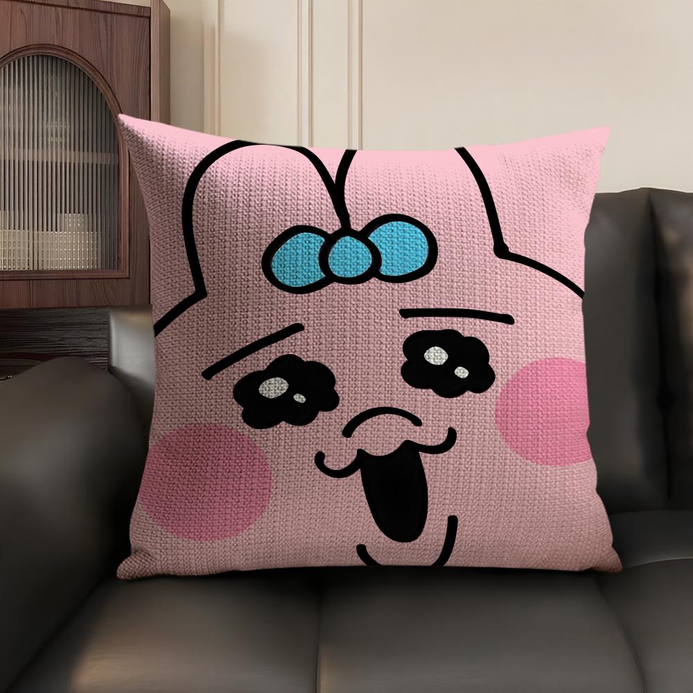 Cartoon OOpanchu Usagi Cushion Cover Natural Linen Organic Fabric DoubleSided Printing Sofa Home Decor Gift Pillow Case
