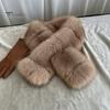 Winter Scarf Faux Fur Collar for Women, Plush Neck Warmer Scarf, Fluffy Sweat Absorbent Scarves, Fashion Wrap Cold Weather, Thanksgiving Christmas