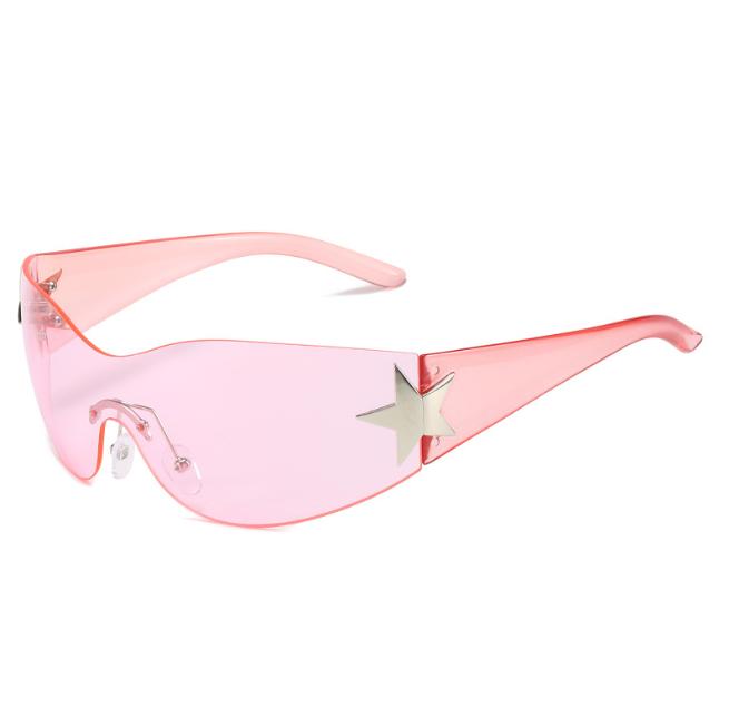 Luxury Brand Punk Sunglasses New Women Men 2000's Wrap Around Sun Glasses UV400 Female Sport Shades Eyewear De Sol Oculos