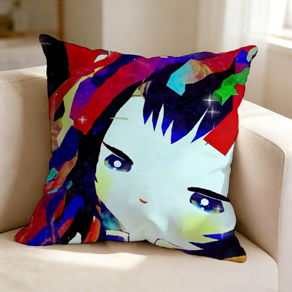 KKikuo Mascot HHoshikun  Square DoubleSided Printed Pillow Case Bedroom Bedside Pillow Sofa Cushion Cover