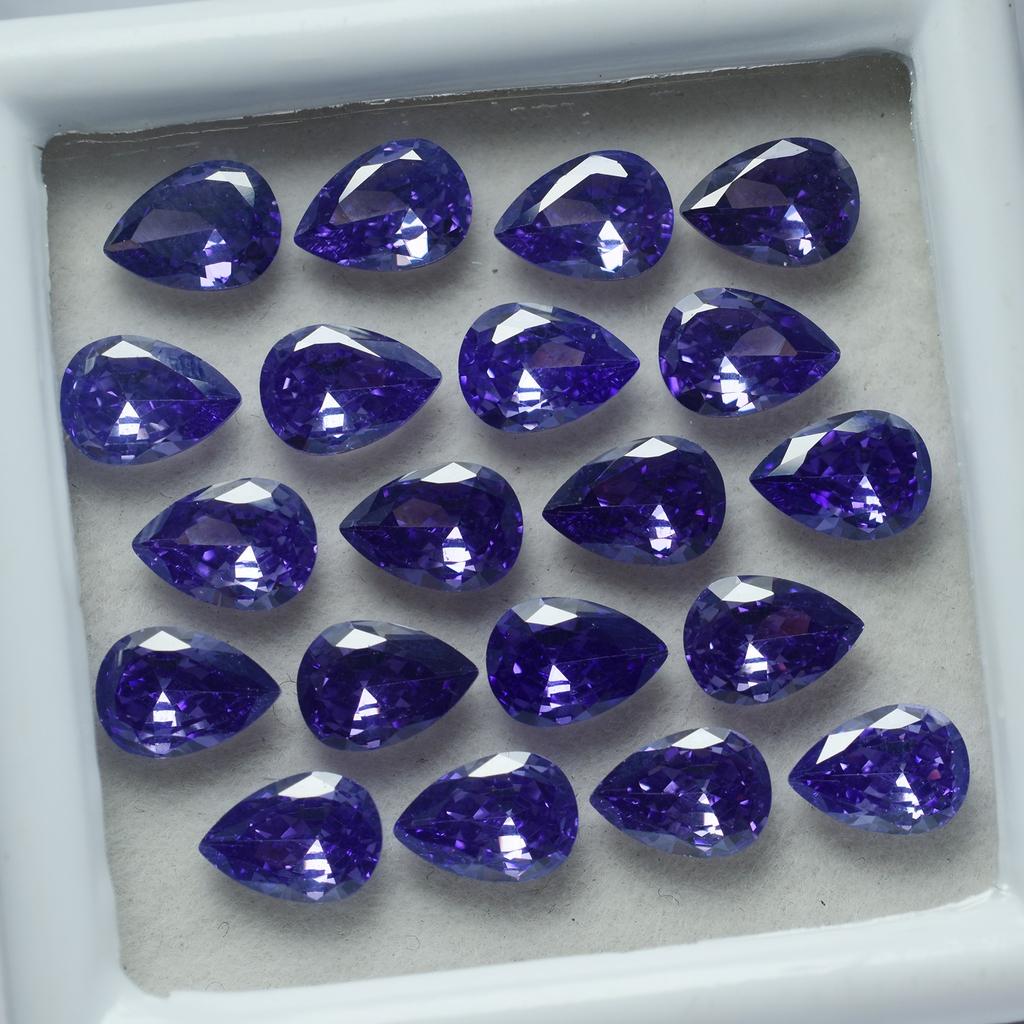 Purple Pear Cut 15 Pcs Natural Real Sapphire CERTIFIED Ring Size Loose Gemstone H-14