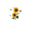 Sunflower Butterfly Bee Wall Sticker for Living Room, Bedroom, Entrance, Cabinet, or Window - MLA151