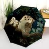 Owl  Pattern, Automatic Folding Umbrella, Portable and Foldable Design, 8 Ribs, a Christmas or Birthday Gift.