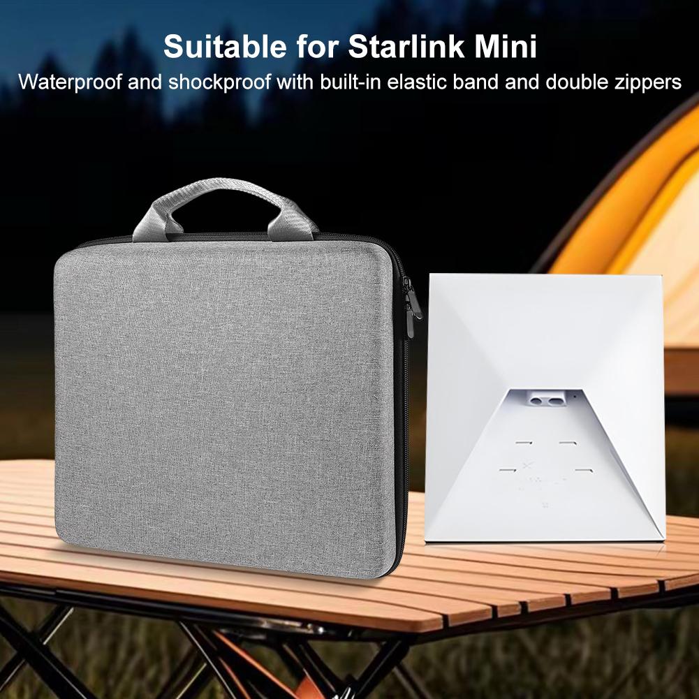 For Starlink Mini Outdoor Router Carry Case with Mesh Pocket Satellite Receiver Protective Bag Shockproof Router Accessories