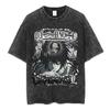 Washed Vintage Anime Death Note Ryuk Double Sided Print T Shirts Men Women Fashion Cartoon Street Oversized Crewneck Tshirts