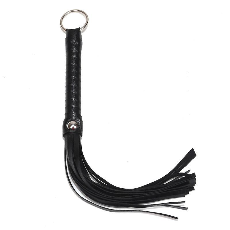 1pc Sexy SM Whip for Women - Durable Black Flogger with Metal Ring & Adjustable Strap, Ergonomic Sensory Play Accessory for Intimate Moments