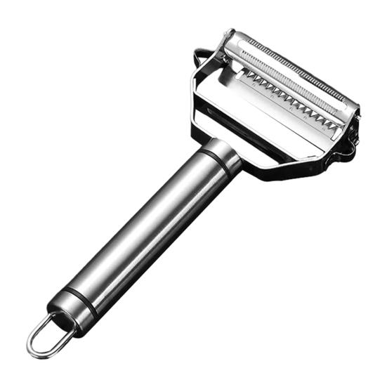 Edelstahl-Schäler Rostbeständig Doppelklinge Obst Gemüse Schäler Multifunktions-Küchenwerkzeug zum Scheiben Raspeln Julienne