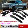 For Toyota Tundra XK50 2007~ Gloss Black Door Smart Handle Cover Trim Stickers Protective Styling Car Exterior Accessories