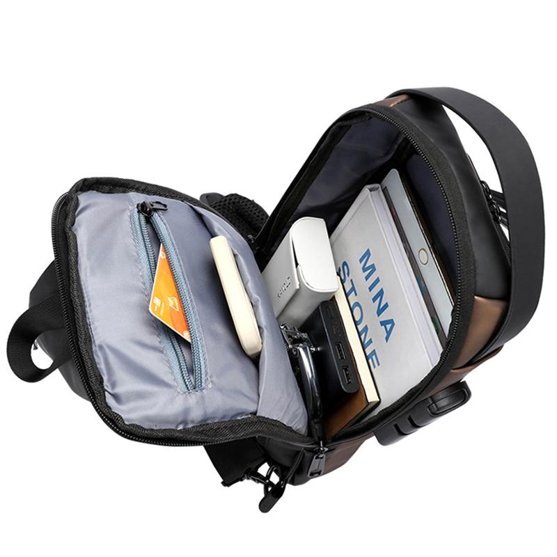 Men Fashion Travel Sport Sling Bag Male Multifunction Anti-Theft Usb Charging Password Lock For Riding Motorcycle Chest Packs