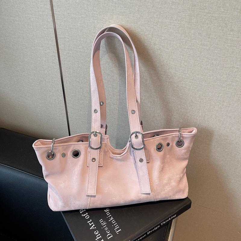 Women's Retro Suede Handbag Large Capacity Autumn Winter Trendy Commuting Shoulder Bag Versatile Casual Fashi for Ladies