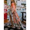 European-American Cotton Floral Kimono Cardigan - Beach Cover-up & Sun Protection 5D58