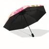 1pc Floral Pattern Automatic Umbrella   Auto Open/Close Folding Umbrella with  8 Rib Frame, 3 Fold Compact Umbrella for Men & Women, 133
