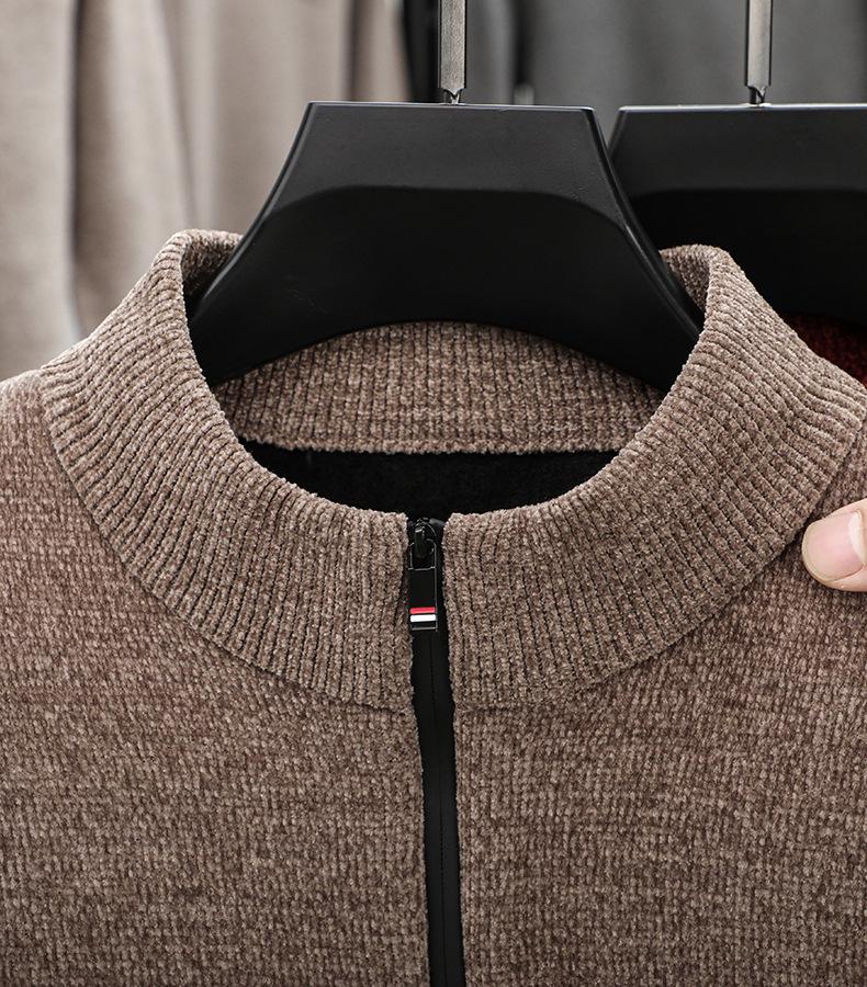 2025 Men's Half-Zip Velvet Knit Sweater: Versatile, Thick, and Stylish for Autumn/Winter