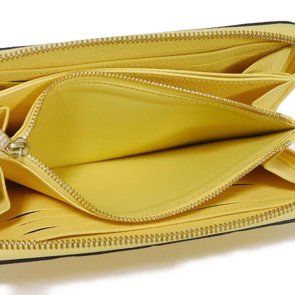 Used 12564 Zippy Wallet M82043 7940 New LV Logo Pastel Yellow Japan Exclusive RFID Monogram Empreinte Jaune Unisex from