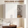 Bathroom Wall Cabinet, Wall-Mounted Bathroom Storage Cabinet with 3 Doors, Adjustable Shelf for Kitchen, White