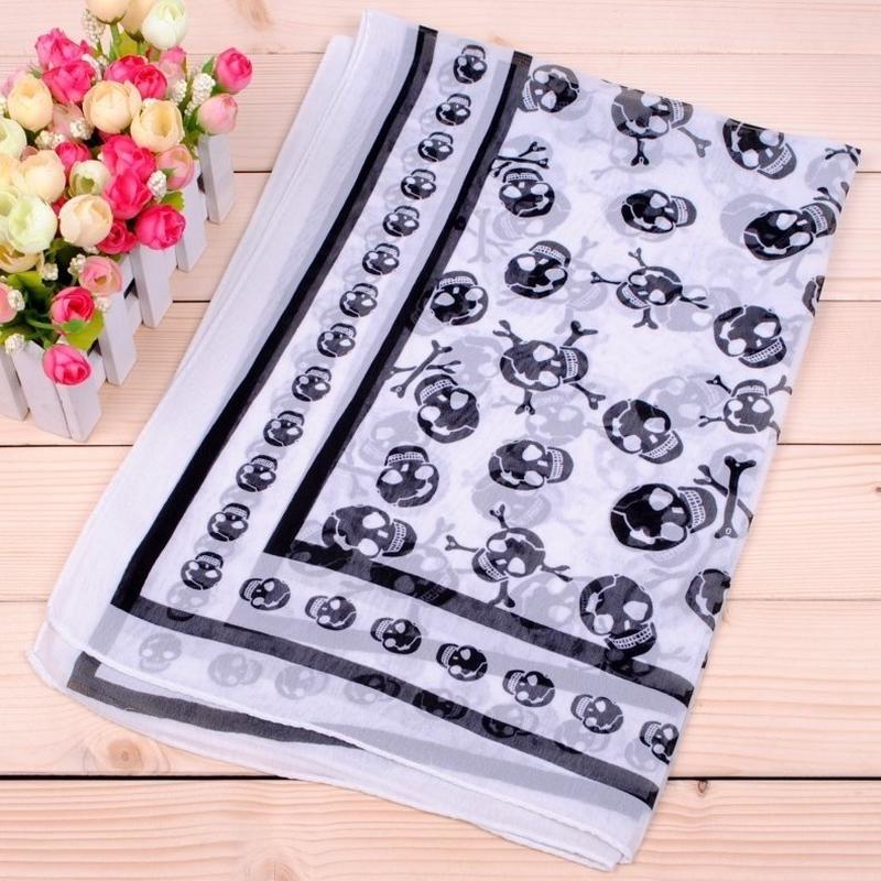 1PC Skull Fashion Women's Ladies Soft Scarves Long Wraps Shawl Beach Scarf
