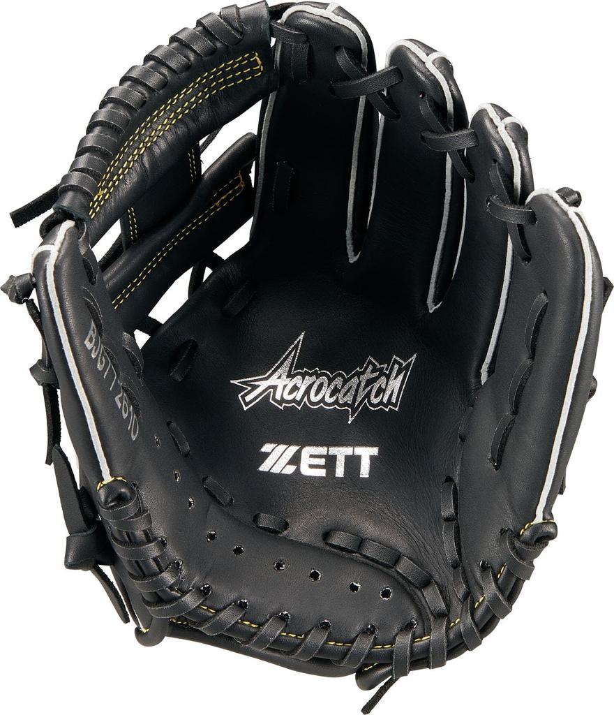 ZETT Acrochatch Glove for Youth Black BJG772610 All-Around Baseball, Softball, Left-Handed Throw, (1900), Size SS,