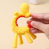 1Pcs Baby Teething Teether, Giraffe Shape Cartoon Baby Ring Teether, BPA-Free Silicone Chewing Charm, Baby Teething Teether
