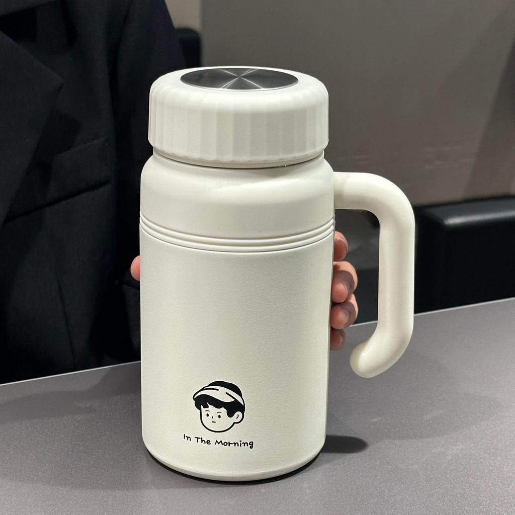New simple and portable handle thermos cup tea separation stainless steel handle cup large capacity fashionable cold water cup