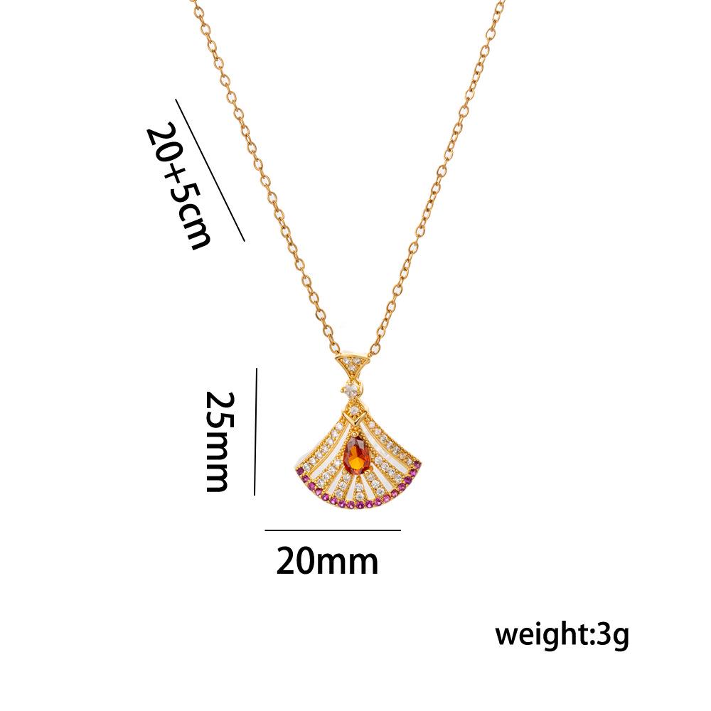 Elegant Versatile Fan-Shaped Necklace & Clavicle Chain Set