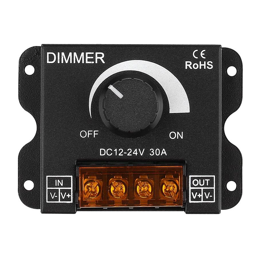 Manual Knob Dimmer Controller DC 12V-24V 30A For Single Color LED Strip Lights