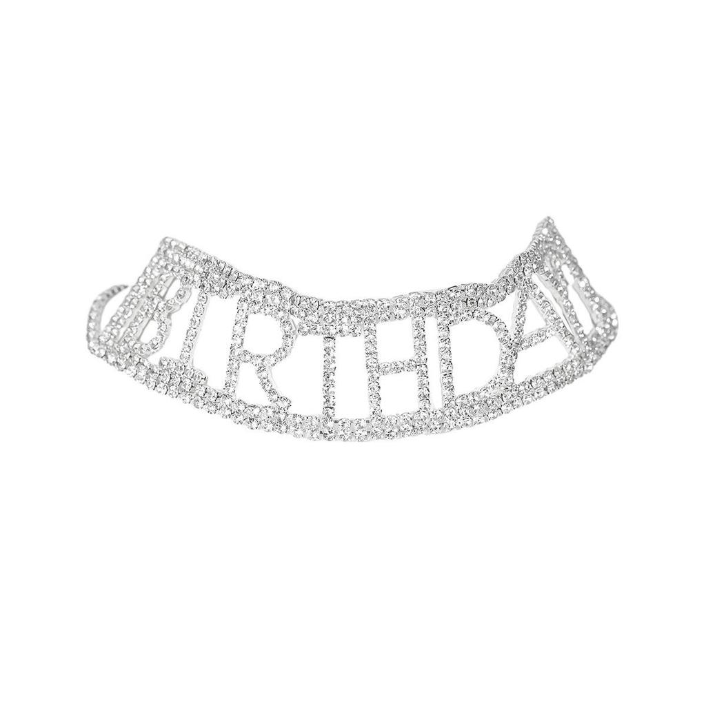 Luxury Crystal Birthday Letter Choker Necklace: European & American Style