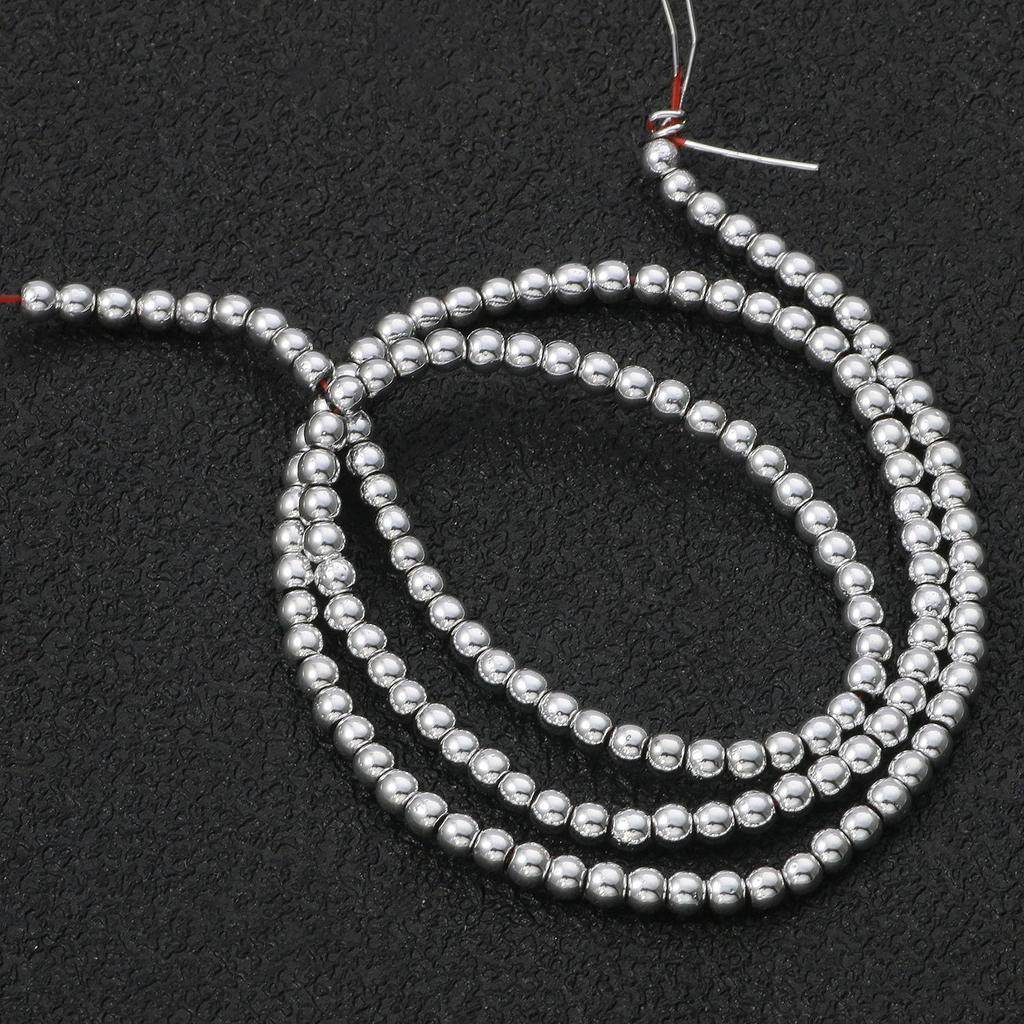 45 Style Natural Stone Silver Color Hematite Beads Heart Square Round Spacer Beads for Jewelry Making Diy Bracelet Necklace 15''