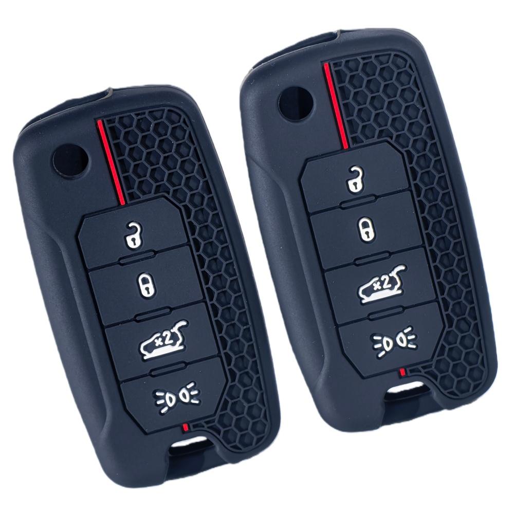 Silikon Autoschlüsselhülle Fob für Jeep Cherokee Compass S Renegade Grand Commander für Dodge Journey Challenger Jcuv Charger