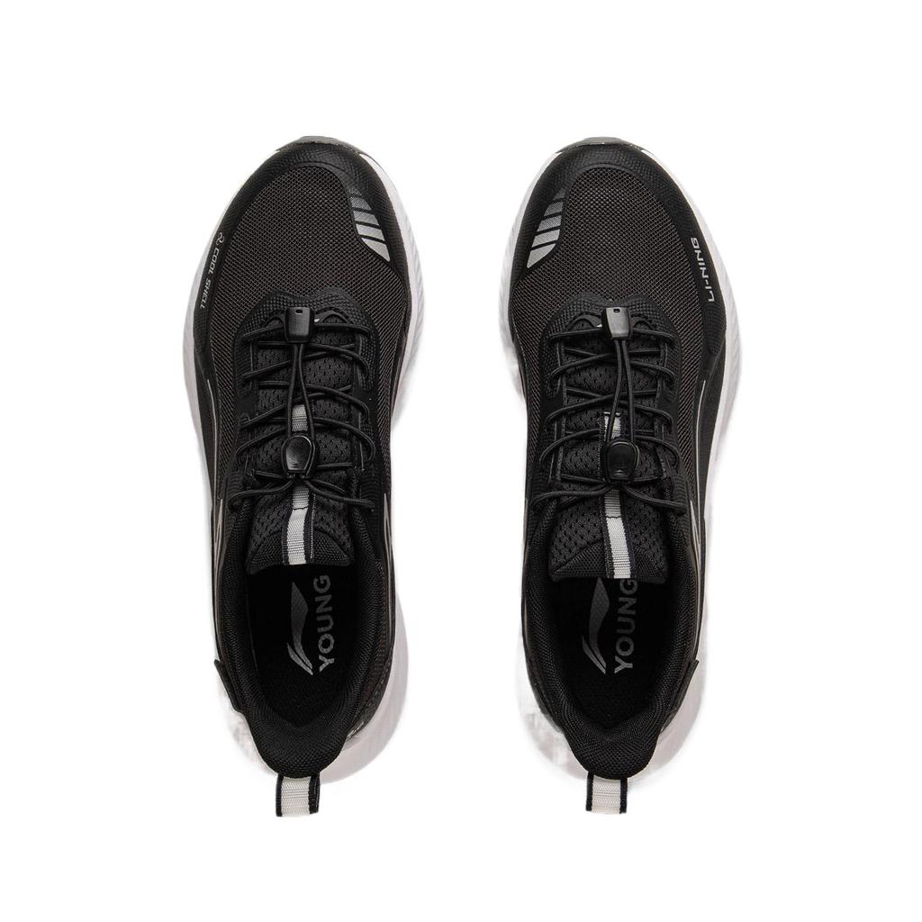 Li Ning Kids Sports Lifestyle Series Simple Comfortable Fashion Versatile Breathable Low-Top Casual Shoes Kids sneaker Black Asphalt-Gray YKCV050-1