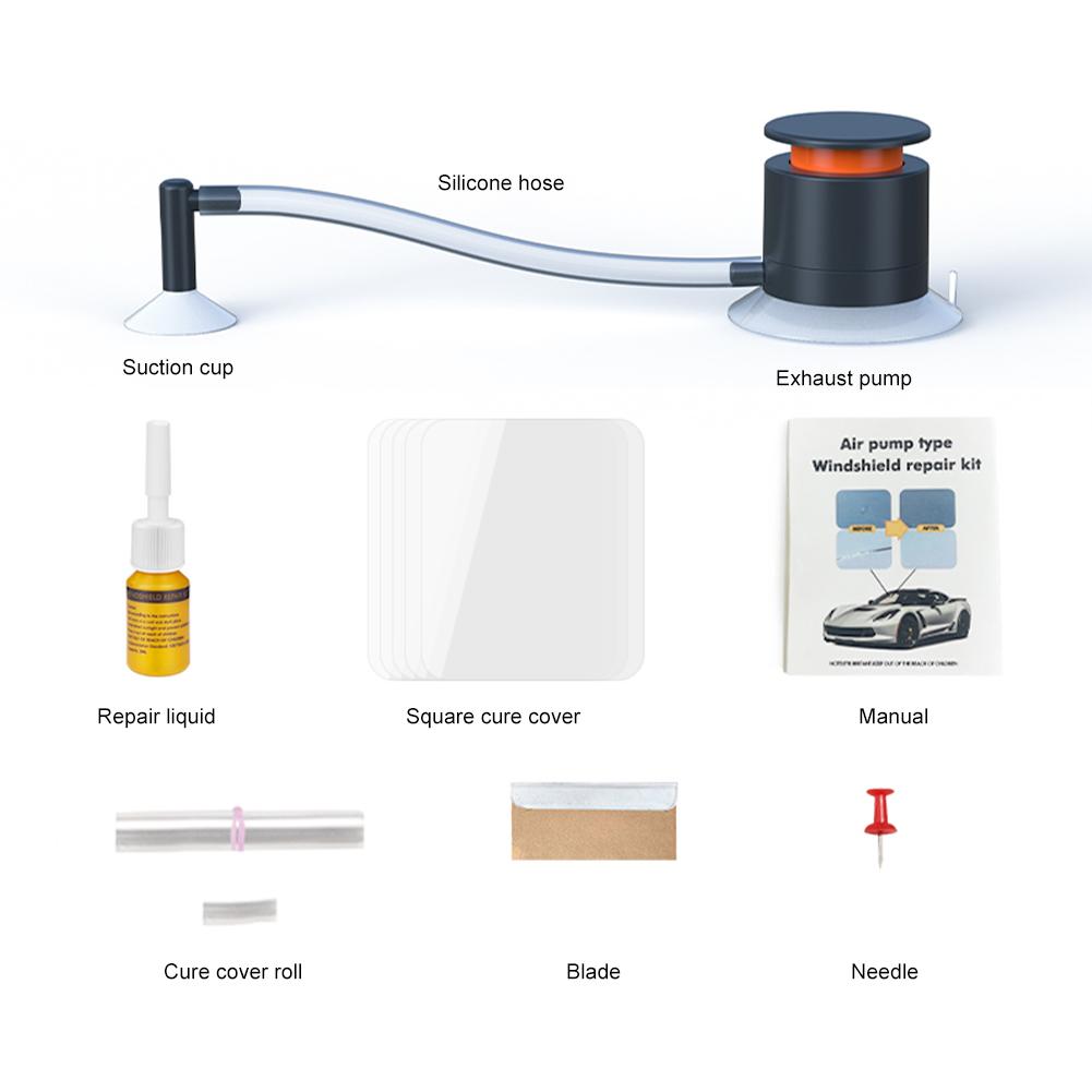 2025 New Exhaust Pump Type-Car Windshield Repair Tools Kit Auto Glass Windscreen Crack Repair Set for Window Car Accessories