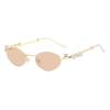 Diamond-encrusted oval metal glasses European and American pearl small frame glasses frame feeling plain plain glasses plain sunglasses