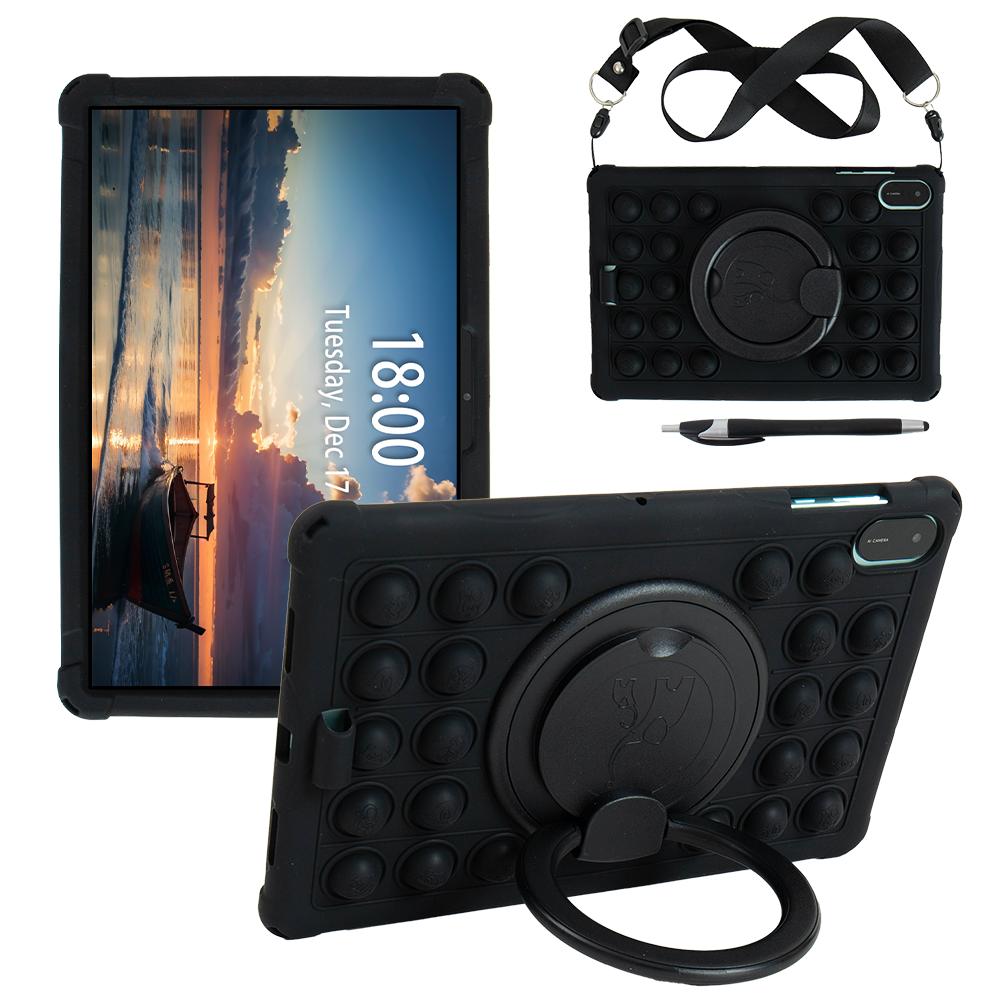

360 Rotatable Stand Case For Honor Pad X8a 2024 11 inch NDL-W09 Soft Silicone Cover With Handle Grip Shoulder Strap Kids Safe Honor Pad X8a 2024