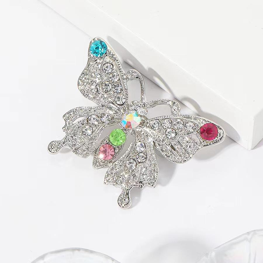 Fashion Gold Crystal for Butterfly Brooch Pin Animal Corsage Pin Charm Jewelry Gift for Best Female