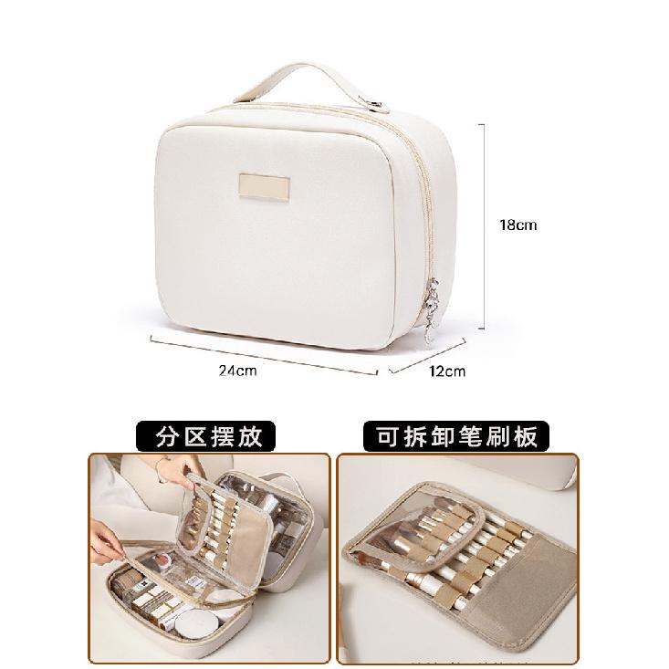 2026New small square cosmetic bag, large-capacity makeup organizer for women, stylish travel toiletry bag