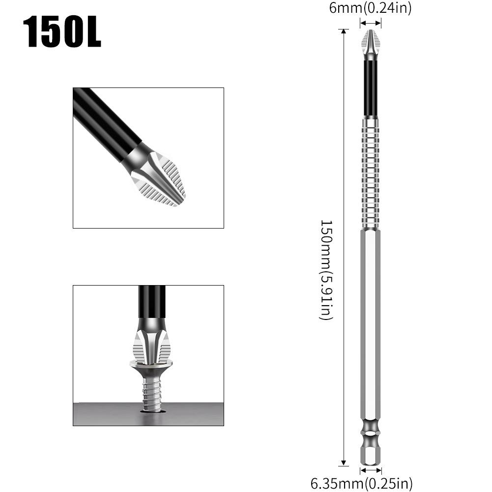 K5 Anti slip Screwdriver Head S2 Strong Magnetic 5A Black Cross Screwdriver Head Hand Drill Electric Screwdriver